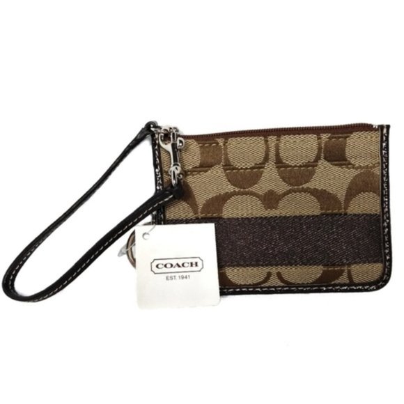 Coach Handbags - NWT Coach signature mini wristlet/card holder